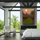 Full Moon Over Slusser Vineyard, Healdsburg, CA